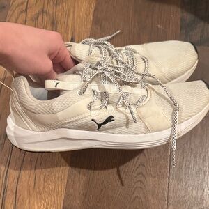 Puma Women’s Cream & Black Lace-Up Athletic Sneakers